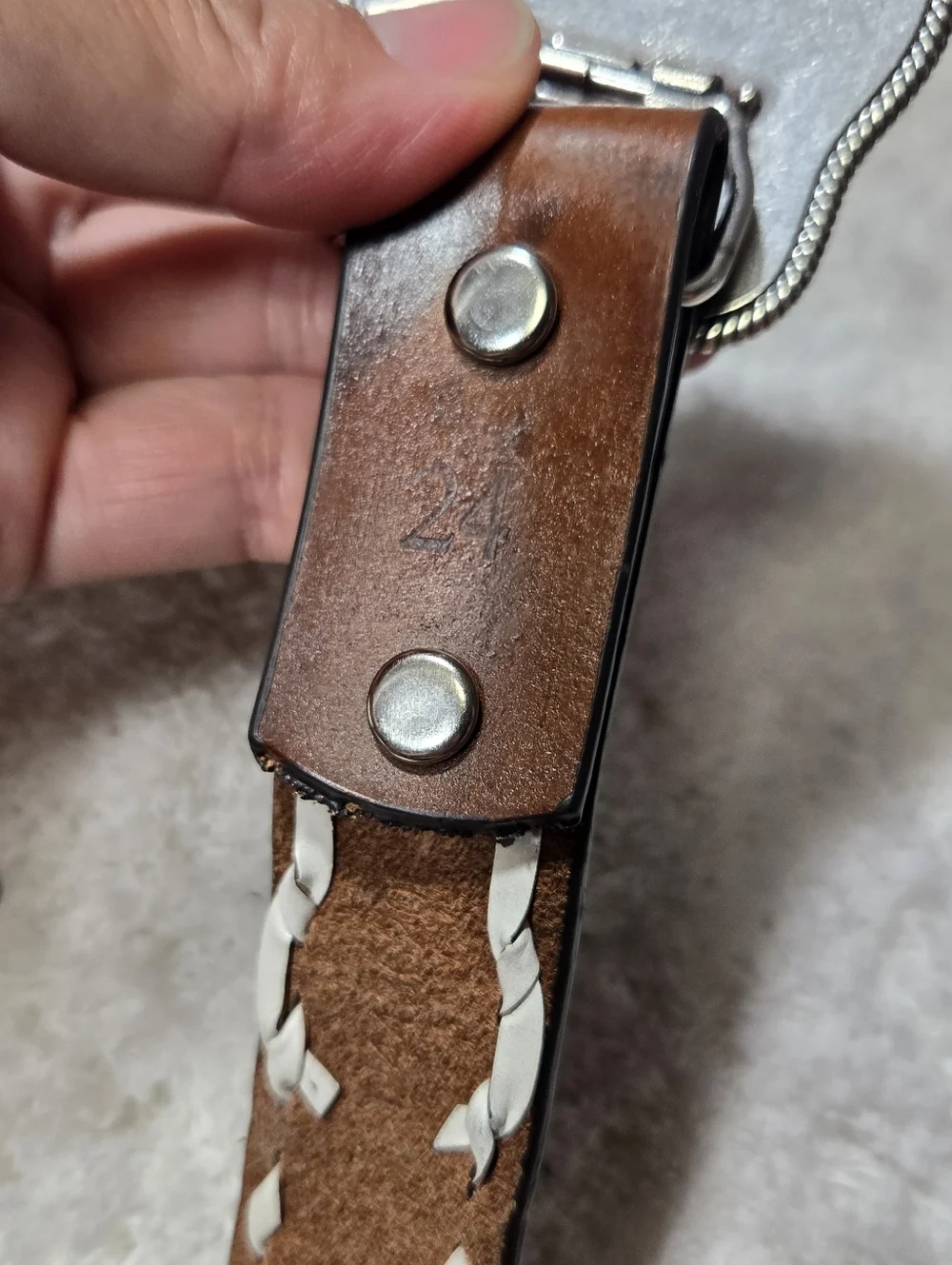 Nocona Boys Floral Embossed Belt with Buckle Brown Sz 24